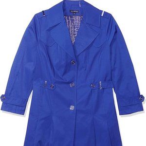 Via Spiga Women's Plus-Size Single-Breasted Pleated Trench Coat